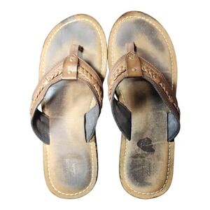 Clarks Womens Flip Flops Brown Size 8 or 9 Comfort Sandals Casual size is not cl